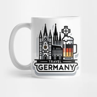 Germany Travel Landmarks Sticker Mug